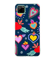 PrintiFy Realme C11  ile Uyumlu 1mm Slim Fit Retro Renkler 3 Baskılı Şeffaf  Kılıf