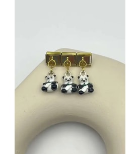 Çelik Gold Panda Sallantılı Nomi Charm - 25crm47