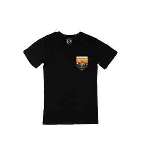 Highway Caravan Cep Logo Tasarımlı Siyah Tişört