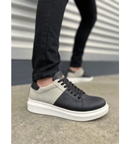 Boost Bağcıklı Cilt Süet Erkek Günlük Sneaker Ayakkabı CSBT - Siyah/Gri