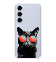 PrintiFy Samsung Galaxy S24 ile Uyumlu Kedi 3 Kamera Korumalı Şeffaf Kılıf