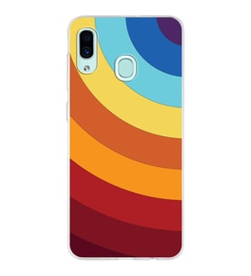 Samsung Galaxy A30  Kapak Renk Cümbüşü Tasarımlı Şeffaf Silikon Kılıf