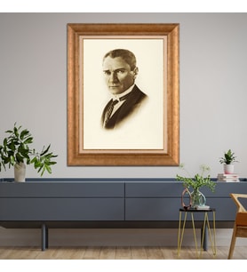 Altın Varaklı Paspartulu Çerçeveli Tablo rv1434