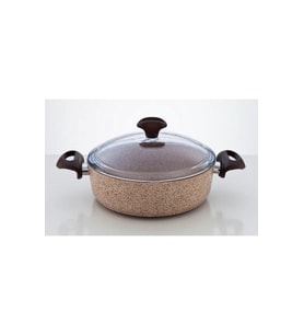 Falez Creamy Granitec 30 Cm Kısa Granit Tencere