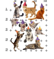 Yenilebilir Şeker Kağıt Kediler Happy Birthday Cats Temalı Pasta Süsleme