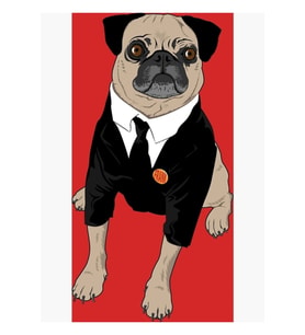 Frank The Pug Tablo Ahşap Poster Dekoratif
