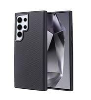 Vendas Samsung Galaxy S24 Ultra Kılıf Karbon Fiber Tasarım Hybrid Zore Troy Kapak (Siyah)