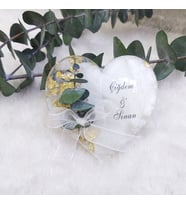 30 Adet Okalipsüs Çiçekli Epoksi Kalp Söz Nişan Nikah Şekeri-