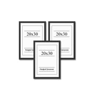 Resim Çerçevesi Siyah 20x30 Diploma Belge Sertifika 3’lü Düz model Fotoğraf Resim Çerçeve Seti