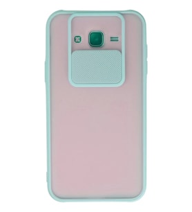 Newface Samsung Galaxy J7 Kılıf Palm Buzlu Kamera Sürgülü Silikon - Turkuaz