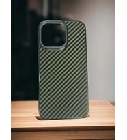 iPhone 13 Pro A+ Kalite  Carbon kaplama  telefon Kılıfı (Yeşil)