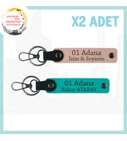 Yavru Ağzı-K Turkuaz, Size Özel 01 Adana Yazılı, Şık ve Özgün Bir Şehir Hatırası 2'li Anahtarlık Set