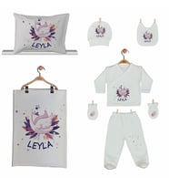 Pia Baby Gl 2201 İsme Özel Yastık Battaniye Zıbın Set