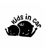 Kids In Car Araba Sticker siyah 16x10 CM (Siyah)