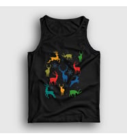 Presmono Unisex Siyah Deers Geyikler Yılbaşı Atlet 269463tt