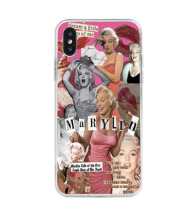 Iphone XS MAX Uyumlu Monroe Kolaj Tasarımlı Şeffaf Telefon Kılıfı