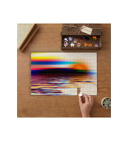 Günbatımında Deniz Fenerinin Manzarası Tasarımı 240 parça Ahşap Puzzle Ahşap Kutuda MP01980