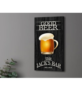 BK Gift Kişiye Özel Kabartma Tasarımlı Siyah(Ebony) Ahşap Bar Tabelası 61cm, Home Bar Tabela, Rustik Ev Dekorasyonu, Duvar Dekoru (Model 1)
