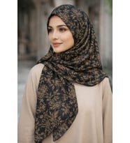 İpekal Mono Organik Pamuk Eşarp -  06248 (Gri - Siyah - Sarı)