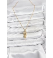 316L Çelik Zincir Gold Renk Deniz Anası Model Zirkon Taşlı Kadın Kolye 5886 - HPSBYI6679-3742