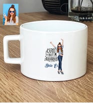 Kişiye Özel Karikatürlü Cute But Aquarius Kova Burcu Lüks Fincan Doğum Günü Hediyesi