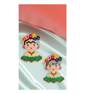 Miyuki Boncuk El Yapımı Frida Kahlo Broş - Yaka İğnesi