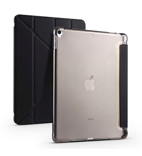 Apple  iPad Pro 10.5 (7.Nesil) Kılıf Kalem Bölmeli Standlı Ön Arka Tam Koruma Katlanabilir Uyku Modlu Kılıf Tri Folding (Siyah)