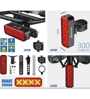 Briviga LW-R300 USB Şarjlı 300 Lümen Akıllı Arka Lamba Fren Sensörü (Siyah)