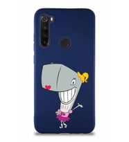 Xiaomi Redmi Note 8 Soft Premier Kapak Pearl Yengeç Tasarımlı Silikon Kılıf - Lacivert (Şeffaf)