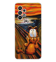 Samsung Galaxy A52 Uyumlu Garfield Tasarımlı Şeffaf Telefon Kılıfı