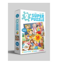 2 Süper Puzzle - Pamuk Prenses - Pinokyo 4+ Yaş