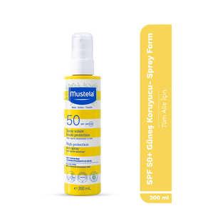 Mustela SPF 50+ Yüksek Koruma Yüz Vücut Güneş Sprey 200ml