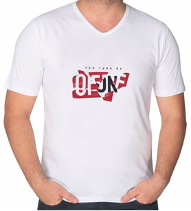 BK Gift Kişiye Özel İsimli V Yaka Tişört-15 (Beyaz)
