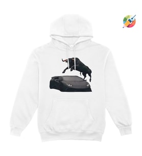 Özel Baskılı Kapşonlu Sweatshirt (Beyaz)