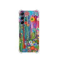 PrintiFy Samsung Galaxy A55 ile Uyumlu Düşlerin Dansı Serisi Folklorik Bahçe Tasarımlı Uv Baskılı Köşe Korumalı Antişok Kılıf