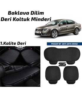 Volkswagen Passat B7 2011-2014 Arası Siyah Deri Oto Koltuk Minderi