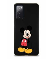 Samsung Galaxy S20 FE Soft Premier Kapak Mickey Mouse-B Tasarımlı Silikon Kılıf - Siyah (Şeffaf)