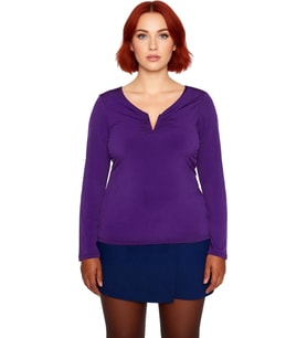 Kadın V Yaka Uzun Kollu Polyester Bluz İlkbahar Sonbahar Modası Sandy Dokuma Fırsat Ürünü Gündüz Ve