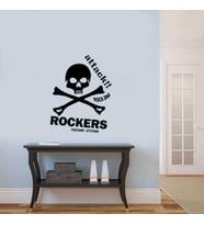 Attack Rockers Rock Dna Silüeti Dekoratif Duvar Sticker, Çıkartma, Etiket Siyah
