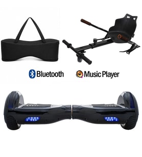 Citymate Elektrikli Kaykay Hoverboard Akıllı Denge 6.5 Inch + HoverKart + Çanta EXTREM PAKET80 Siyah