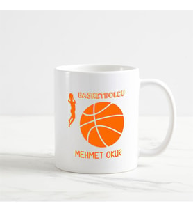 Basketbolcu Kupa Bardak (2. Tasarım) (Beyaz)