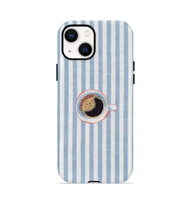 iPhone 15 Vorian Çift Katmanlı MagSafe Kılıf Morning Coffee Stripe