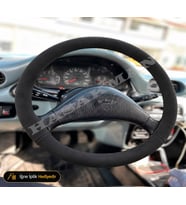 Hyundai Accent Dikme Direksiyon Kılıfı Alcantara Süet Monza Black Yumurta 1994-2000