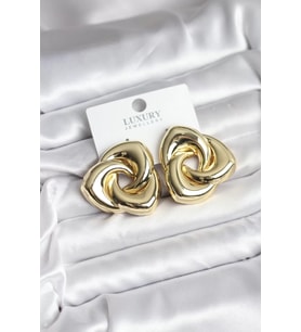 Pirinç Gold Renk Geometrik Vintage Kadın Küpe - TJ-BKP11437