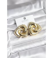 Pirinç Gold Renk Geometrik Vintage Kadın Küpe - TJ-BKP11437