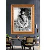 Altın Varaklı Çerçeveli Paspartulu Atatürk Tablo DC1487 (Gold)