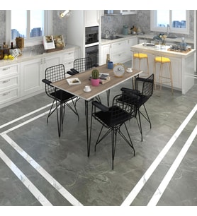 Knsz masa sandalye takımı hem75mazlum crdsyh 130*070 klç 4 sandalye syhsyh kolçaklı