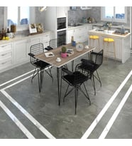 Knsz masa sandalye takımı hem75mazlum crdsyh 130*070 klç 4 sandalye syhsyh kolçaklı
