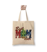 Best Mom Ever Gifts Anneler Günü 03 Beyaz Bez Çanta Uzun Saplı Alışveriş Çantası Plaj Çantası