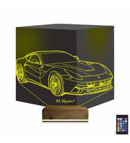 Luvivia Spor Araba Ferrari Kişiye Özel 3D Lamba - Masa Gece Lambası